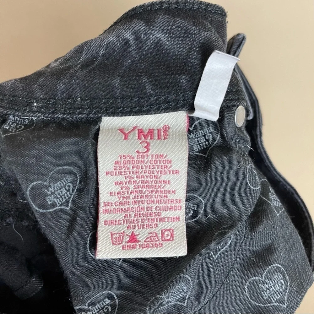 YMI Size 3 Distressed Raw Hem Dark Black Beachy Grunge Skater Streetwear Skinny